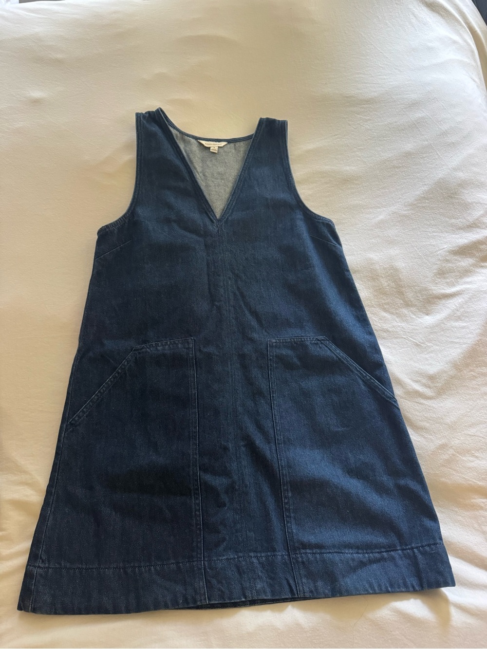 Banana Republic Dark Blue Denim V-Neck Mini Dress